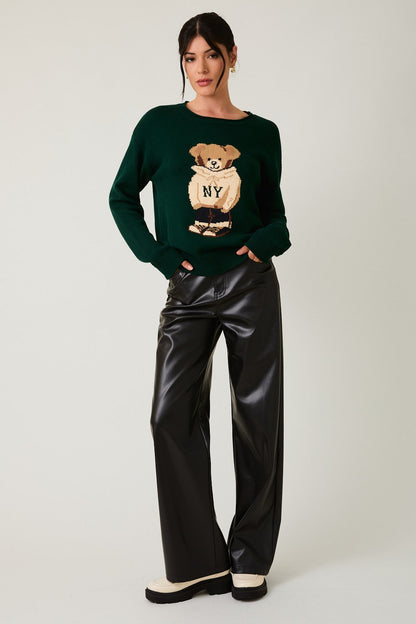 Autumn In The City Bear Sweater - Green